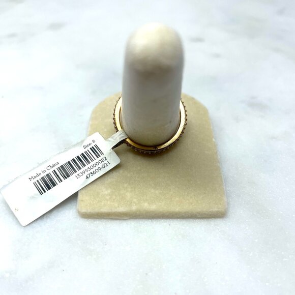 Banana Republic NWT Cubic Zirconia Purple Gemstone Faux Diamond Ring, Size 8 - Picture 6 of 6